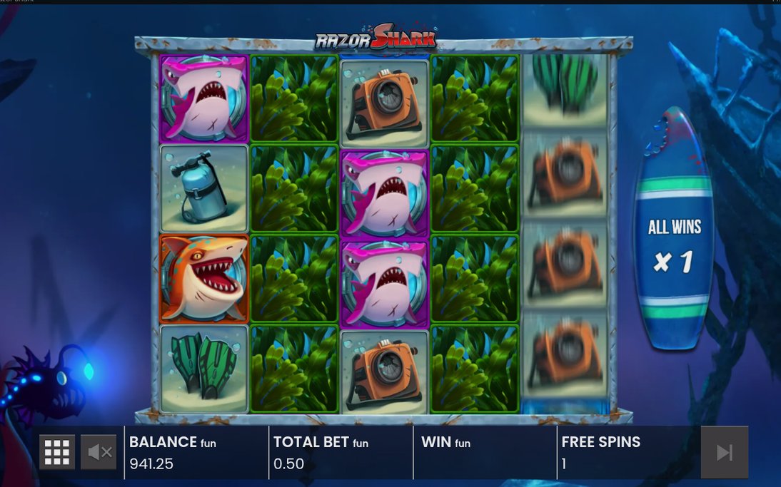 Shark Bonus med stängda Mystery Stacks i starten