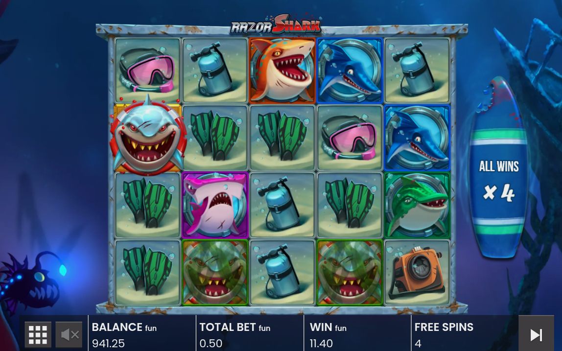 ALL WINS-multiplikatorn under pågående Shark Bonus